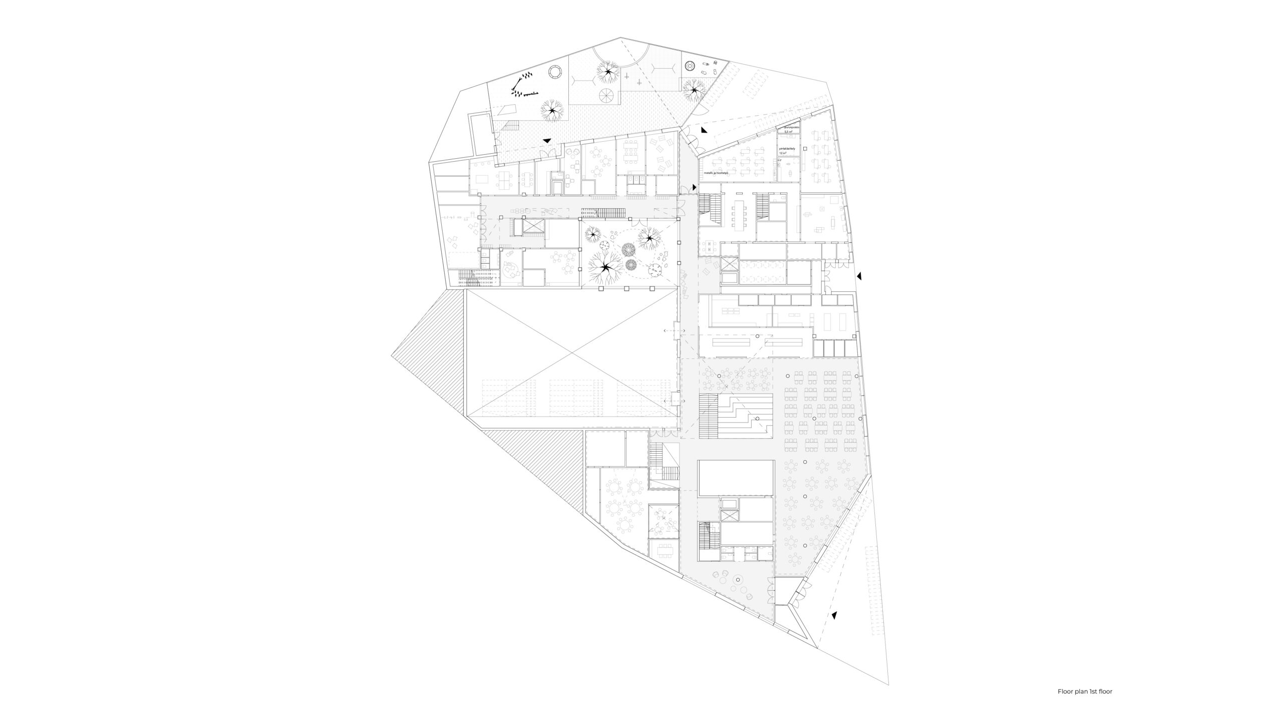 OOPEAA_Keski-Pasila School_floor plan 1st