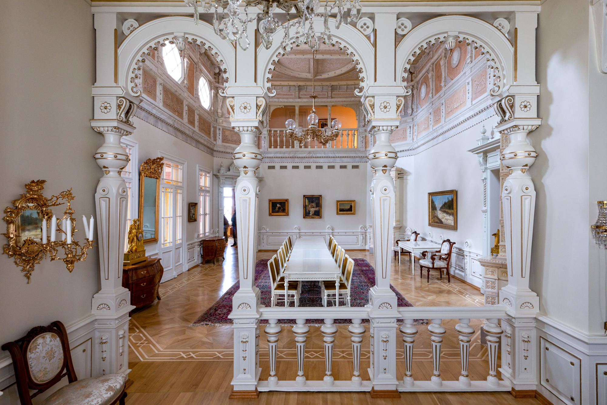 Interior image of the carefully restored Rauhalinna Castle