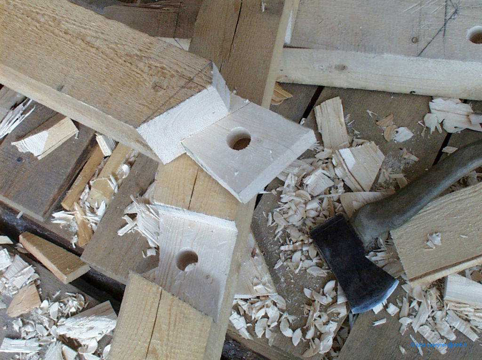 Detail showing a hand crafted traditional wooden joint