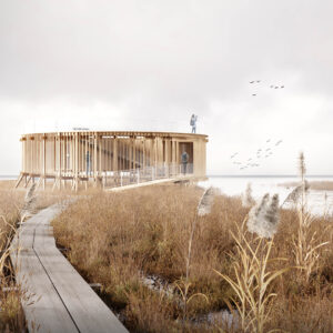 Liminka Bay Birdwatching Tower, view when approaching the tower