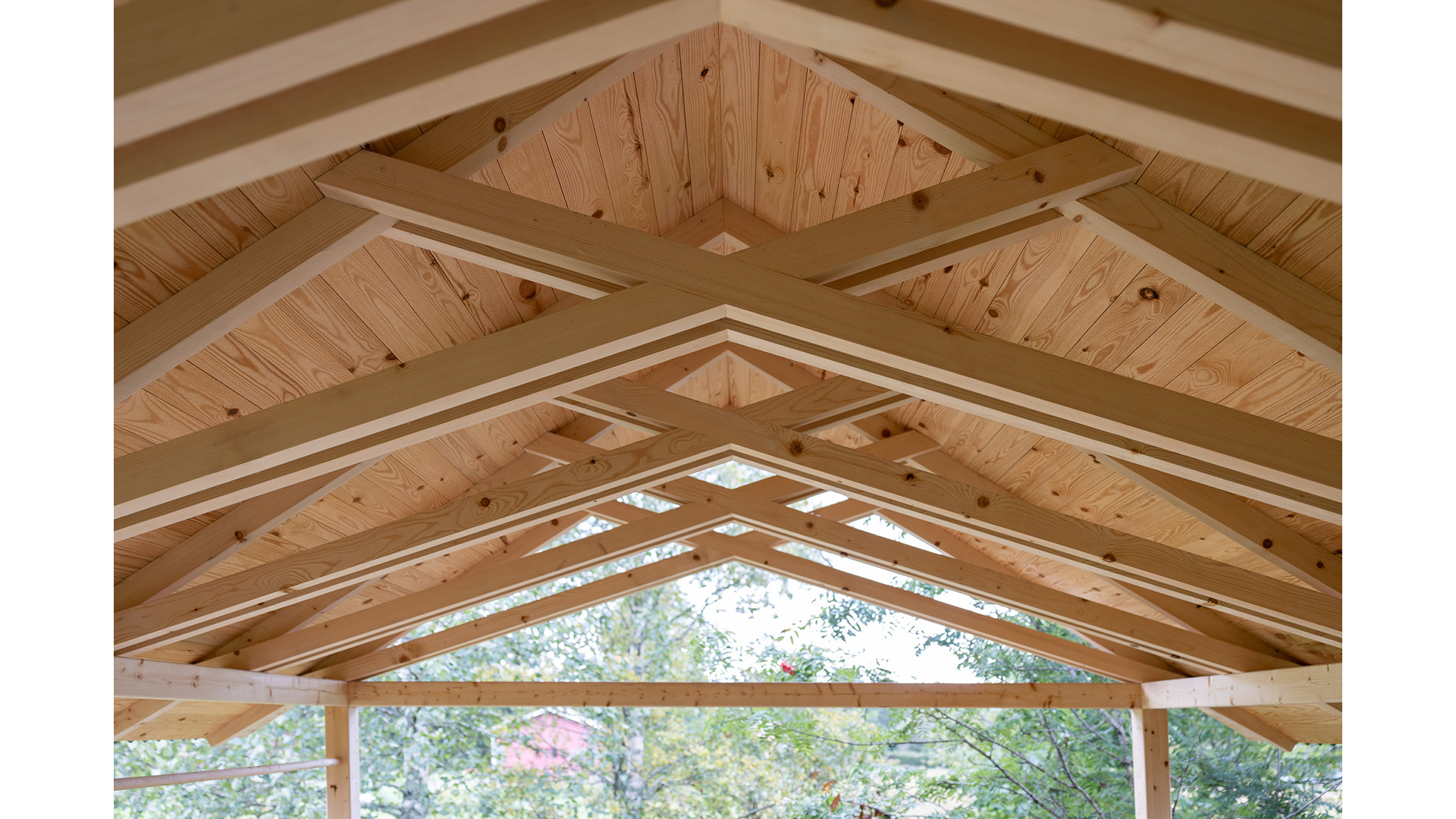 Temple of Bathing, wooden structure of the ceiling of the pavilion