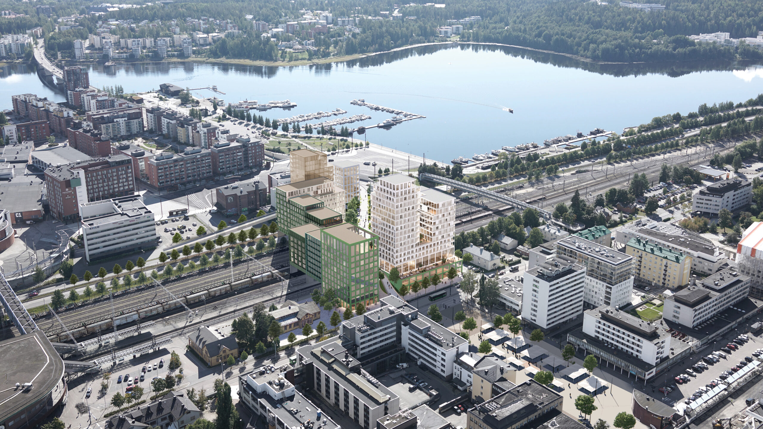 OOPEAA_Jyväskylän siltakorttelit_02_rendering_aerial_zoom