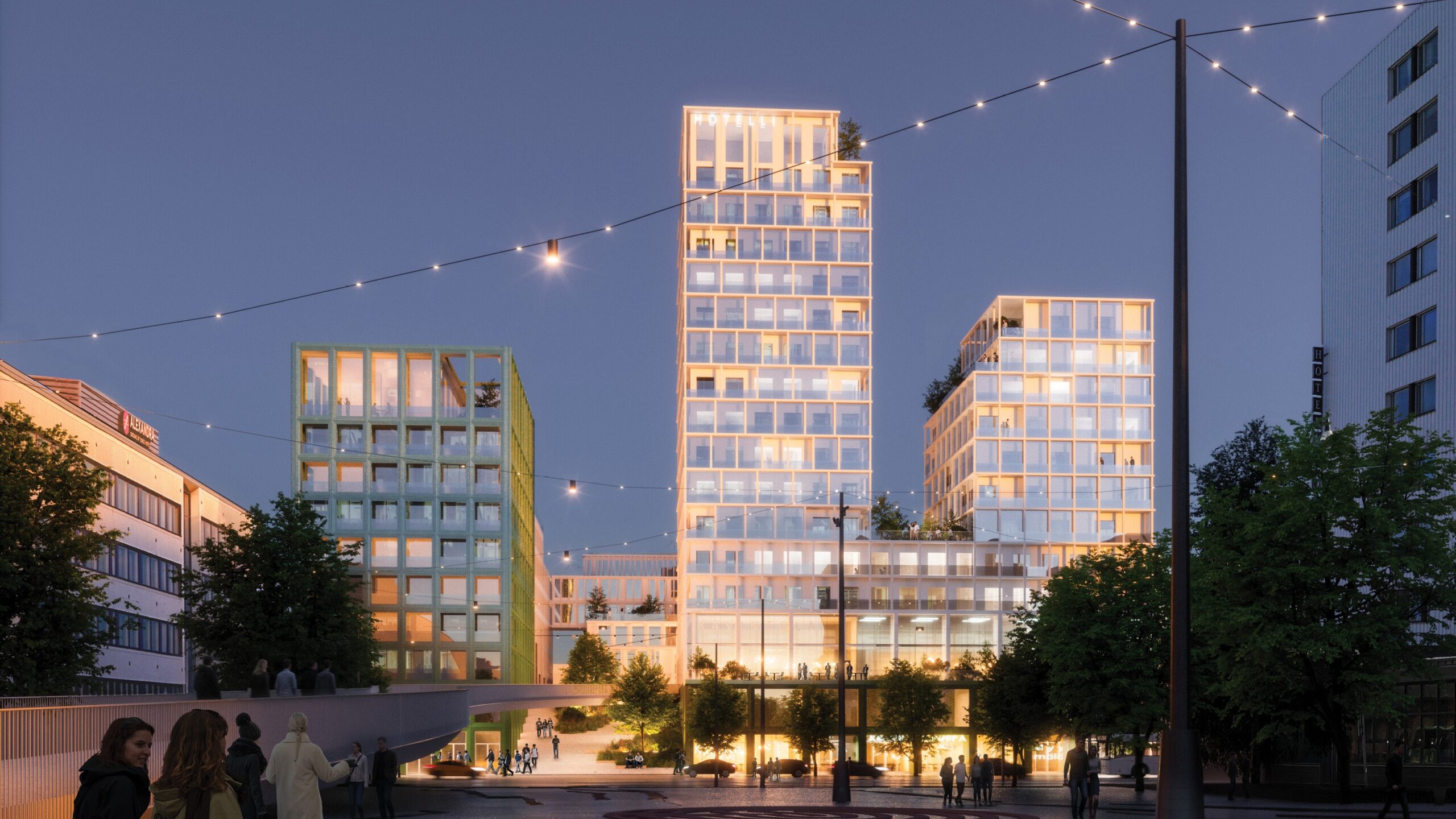 OOPEAA_Jyväskylän siltakorttelit_08_rendering_view from Asemanaukio_zoom